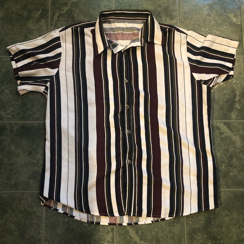 SHEIN striped button-up